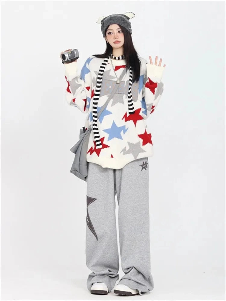 Retro Gray Graphic Sweatpants
