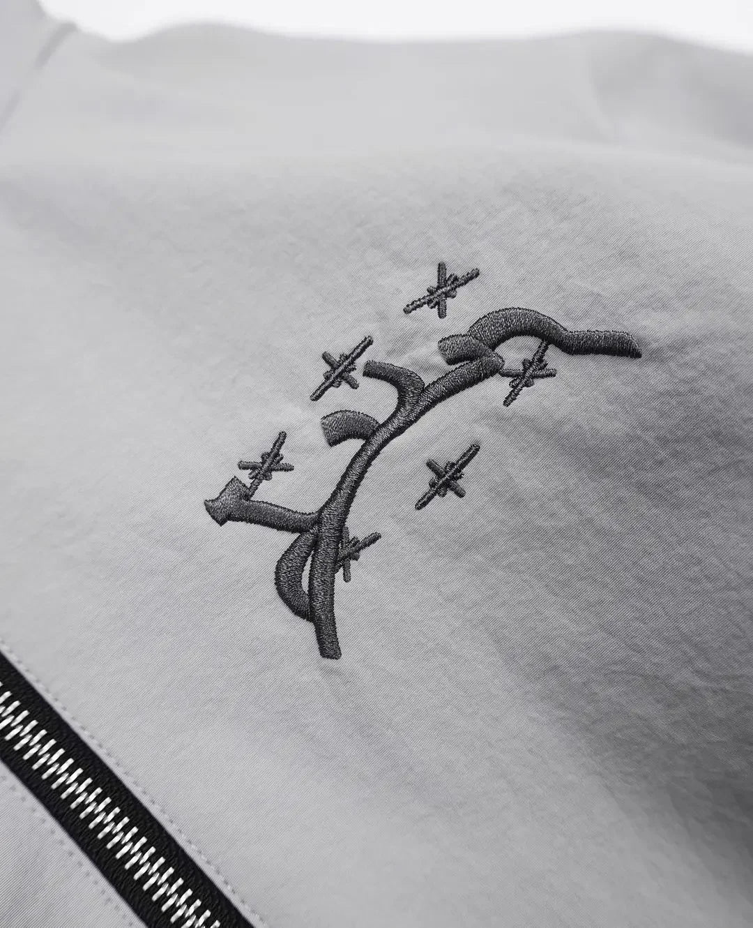Embroidered Zip Up Windbreaker