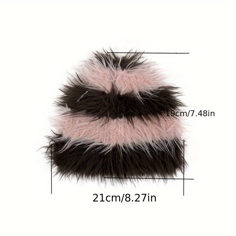 Mohair Stripped Beanie