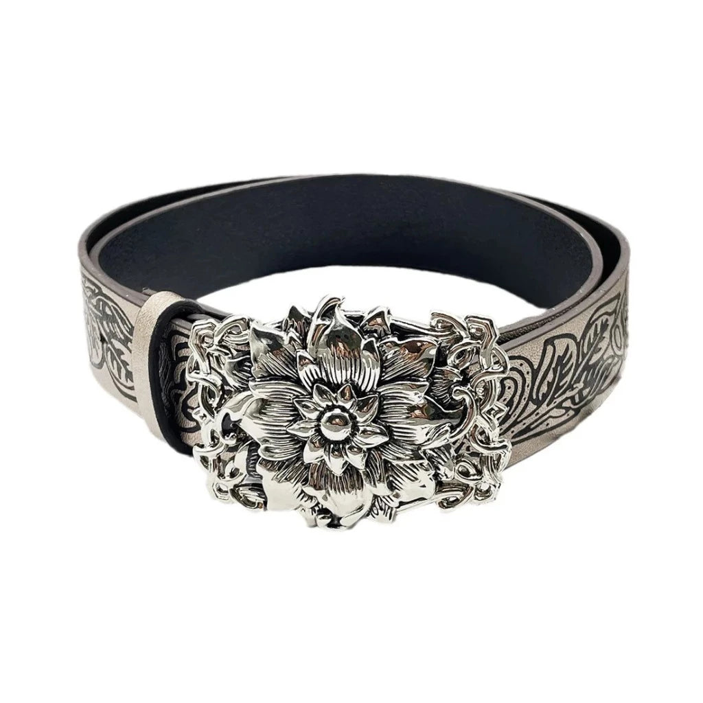 Kawaii Embossed Flower Belt