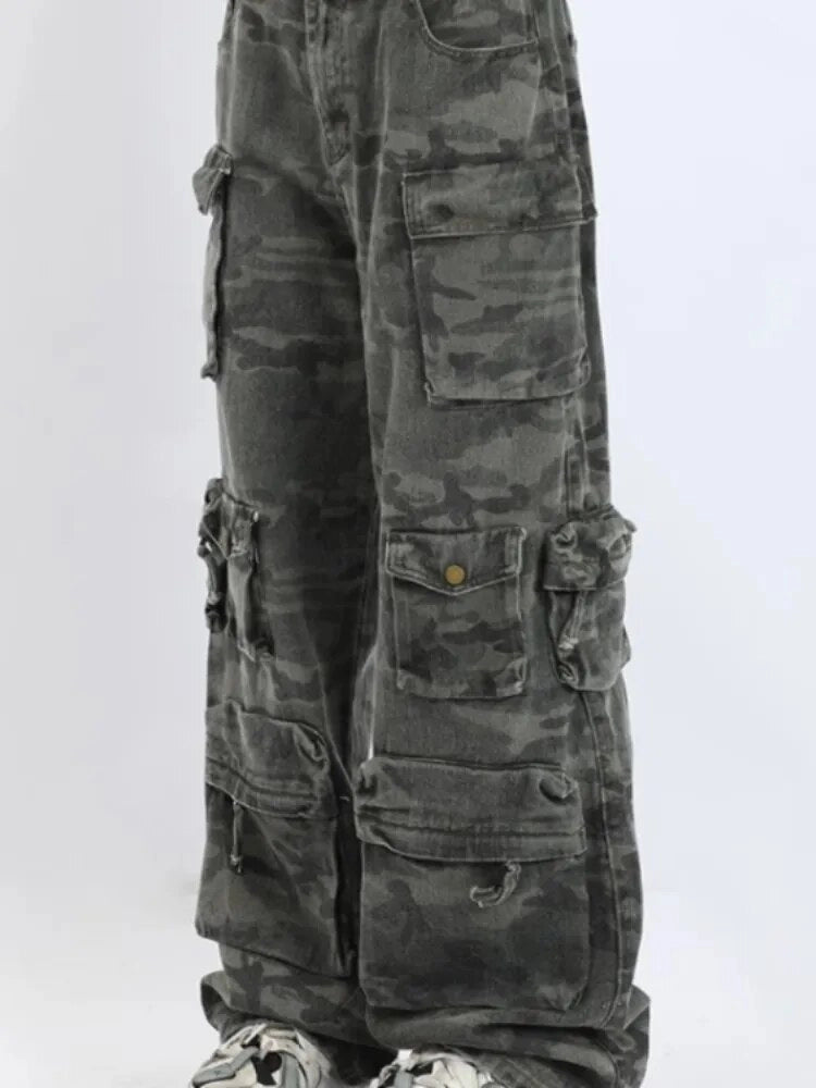 Camo Multiple Pockets Baggy Pants