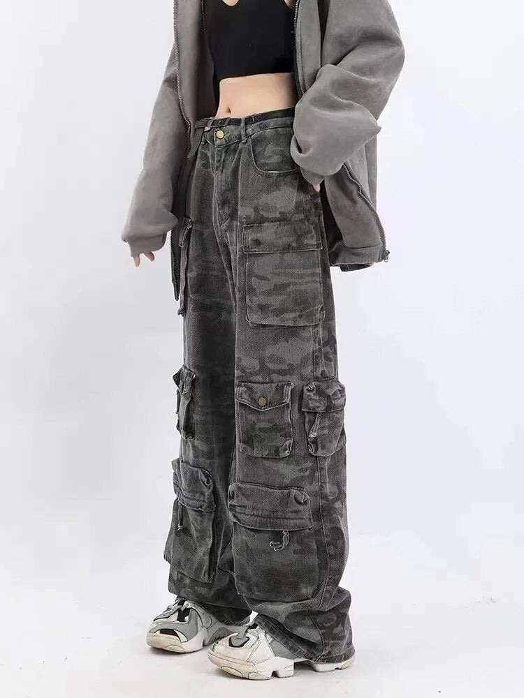 Camo Multiple Pockets Baggy Pants