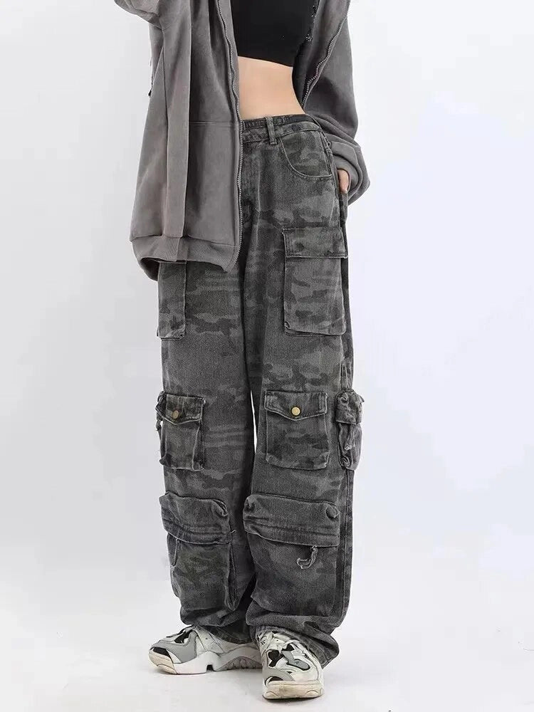 Camo Multiple Pockets Baggy Pants