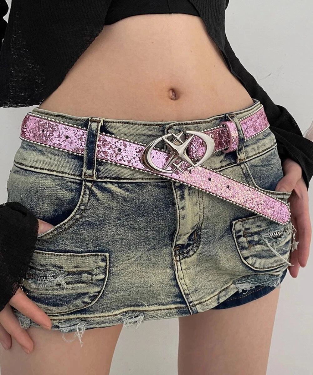 Kawaii Rhinestones Buckle Belt