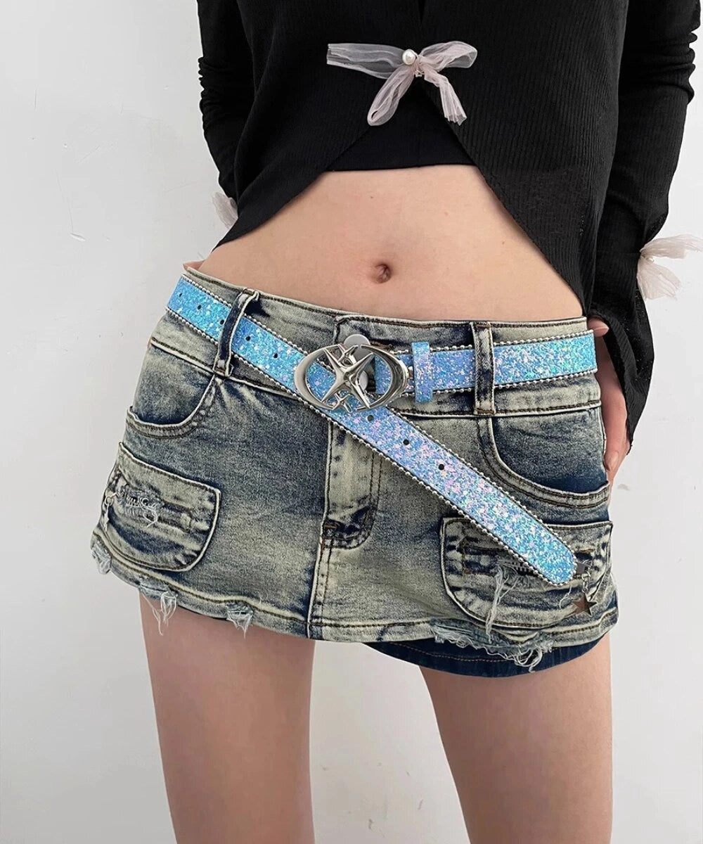 Kawaii Rhinestones Buckle Belt