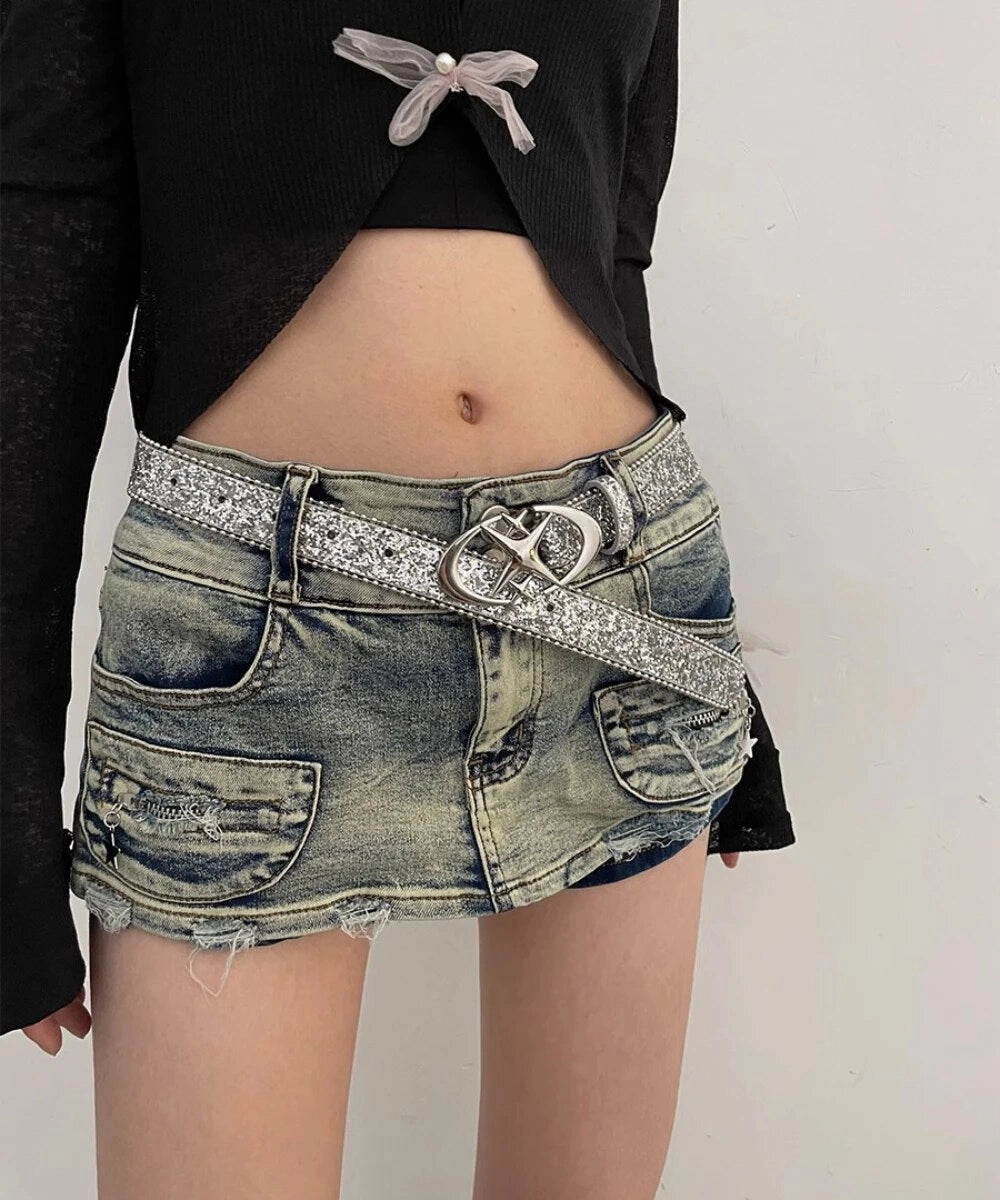 Kawaii Rhinestones Buckle Belt