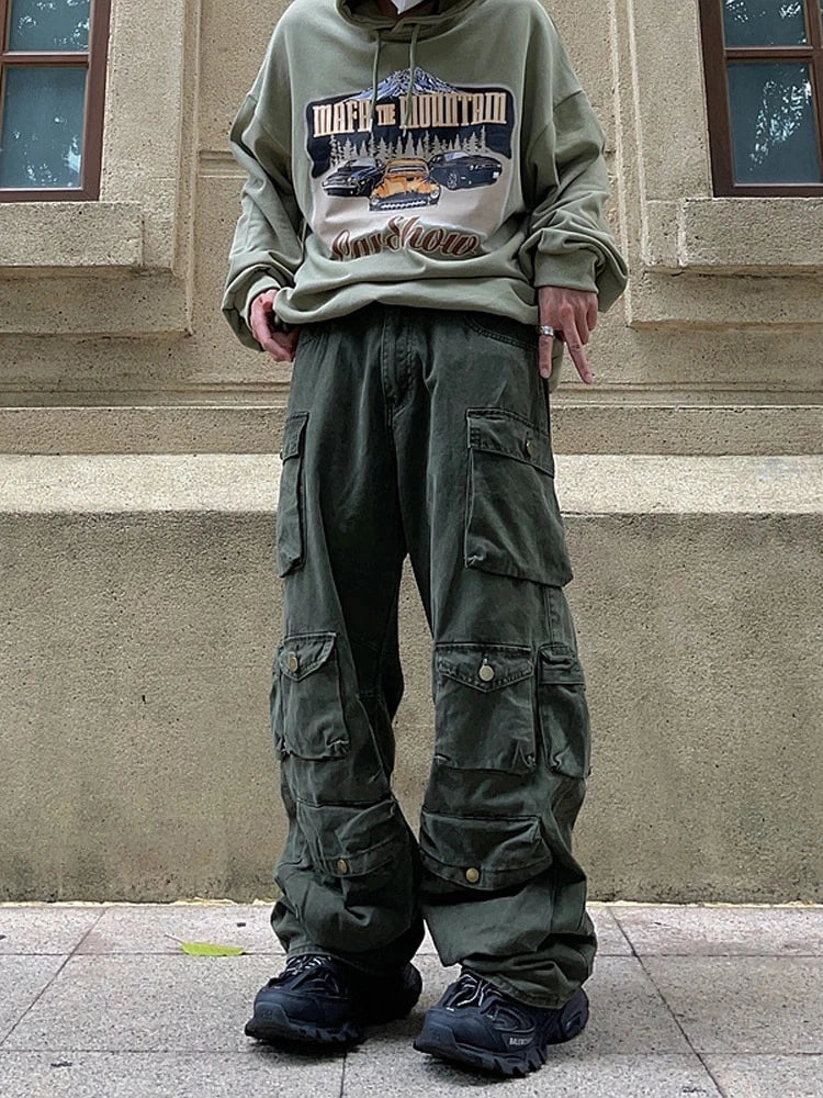 Streetwear Multi-Pocket Loose Pants