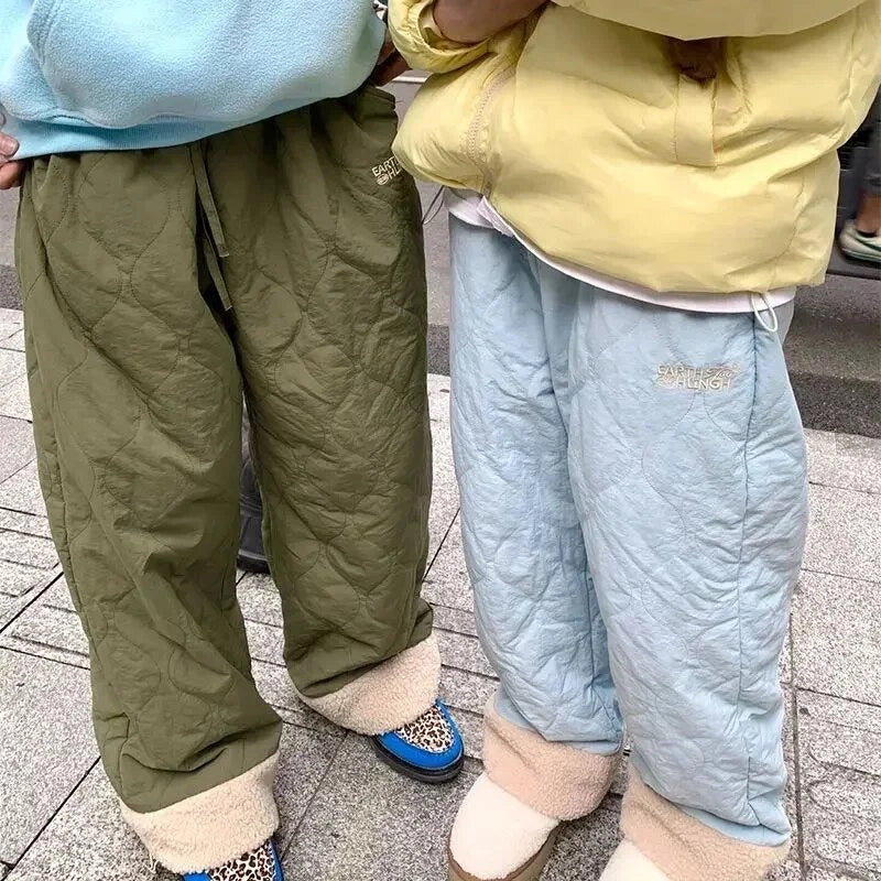 Loose Fleece Warm Cotton-padded Trousers