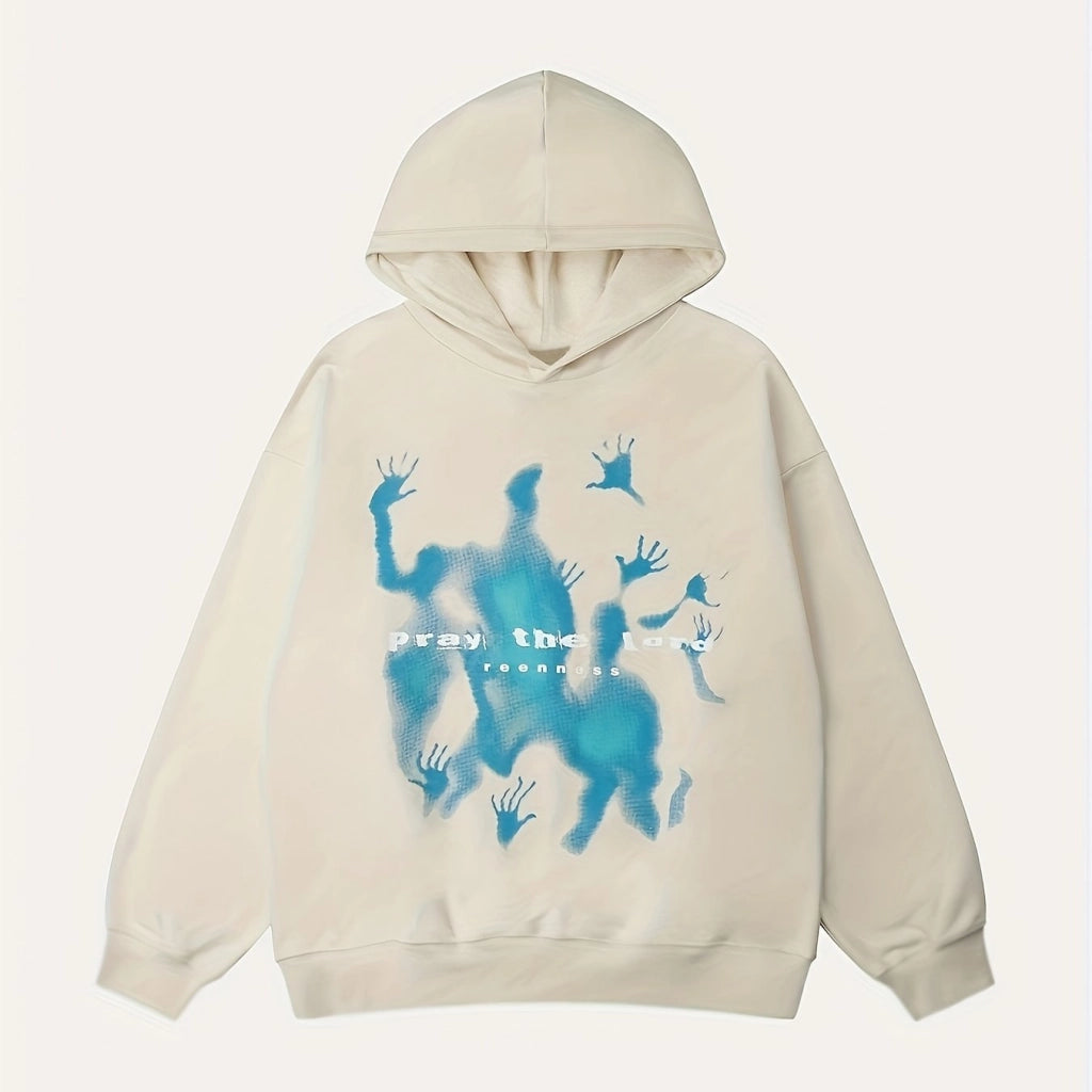 Graphic Print White Hoodie