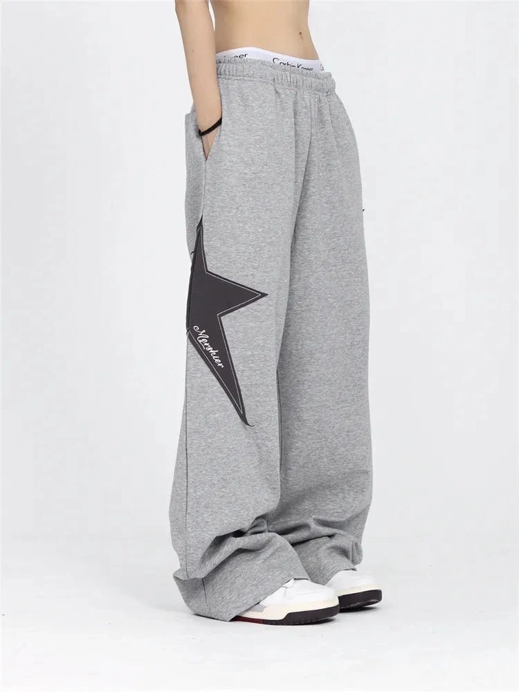 Retro Gray Graphic Sweatpants