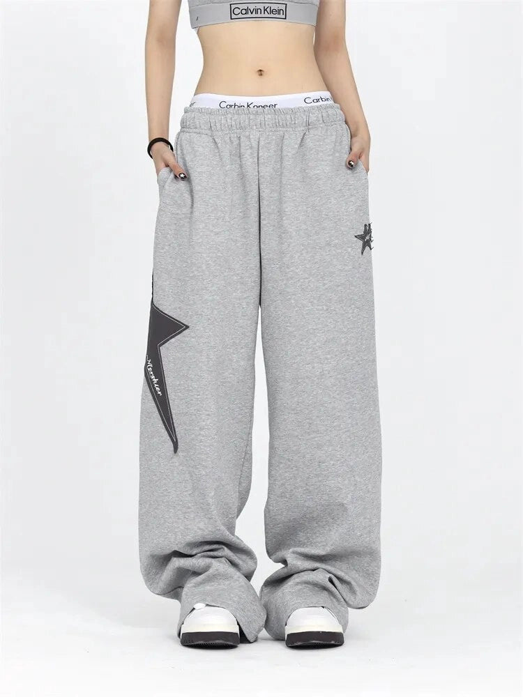 Retro Gray Graphic Sweatpants