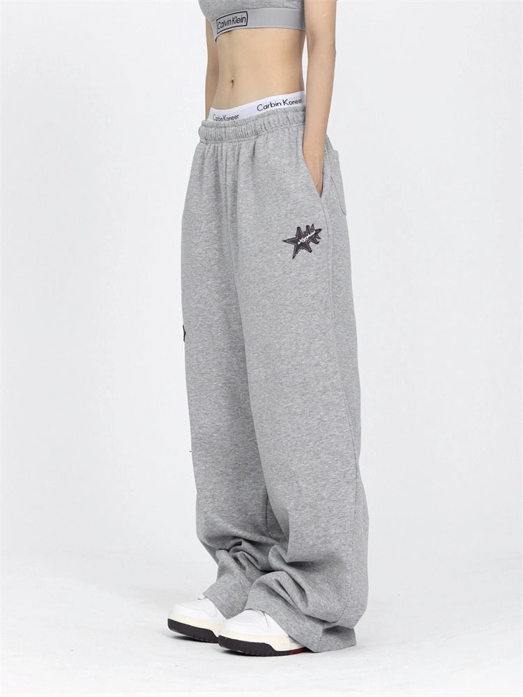 Retro Gray Graphic Sweatpants