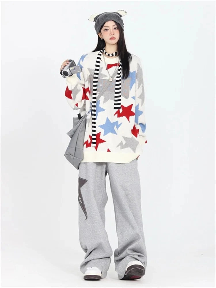 Retro Gray Graphic Sweatpants