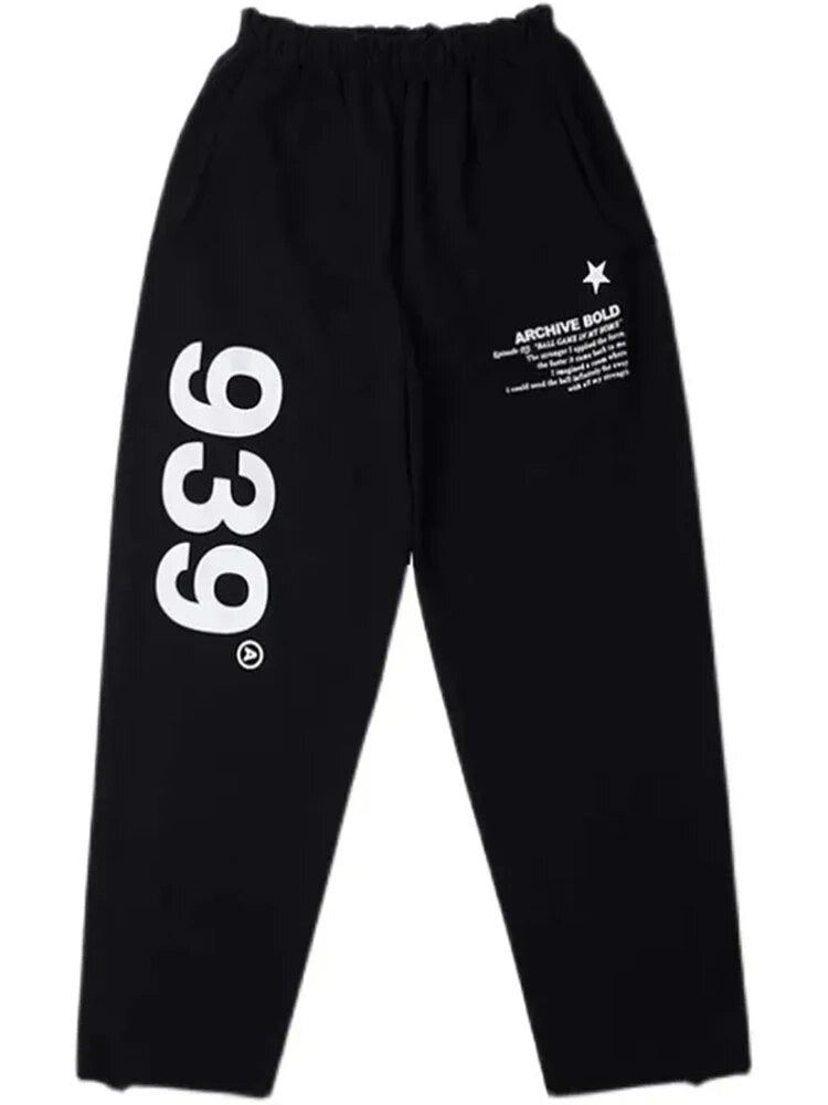 “939” Graphic Black Sweatpants