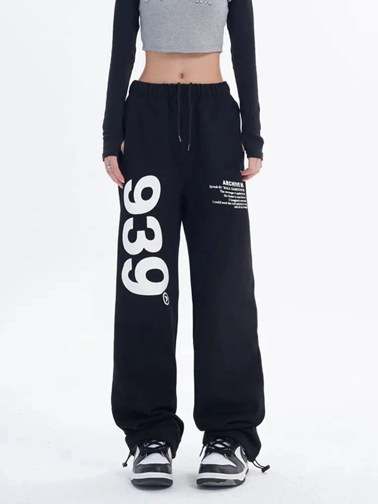 “939” Graphic Black Sweatpants
