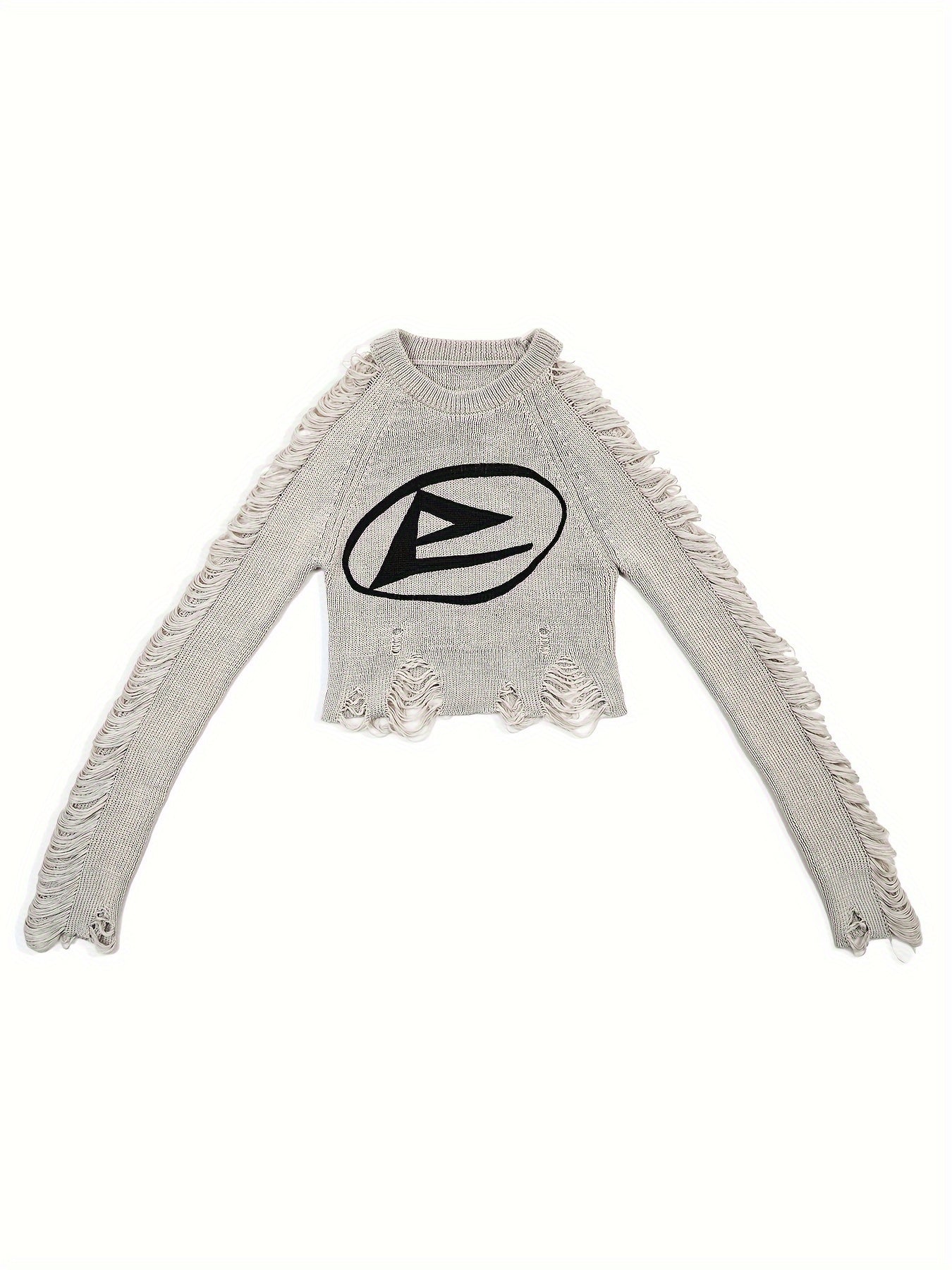 Geometric Graphic Cropped Knit