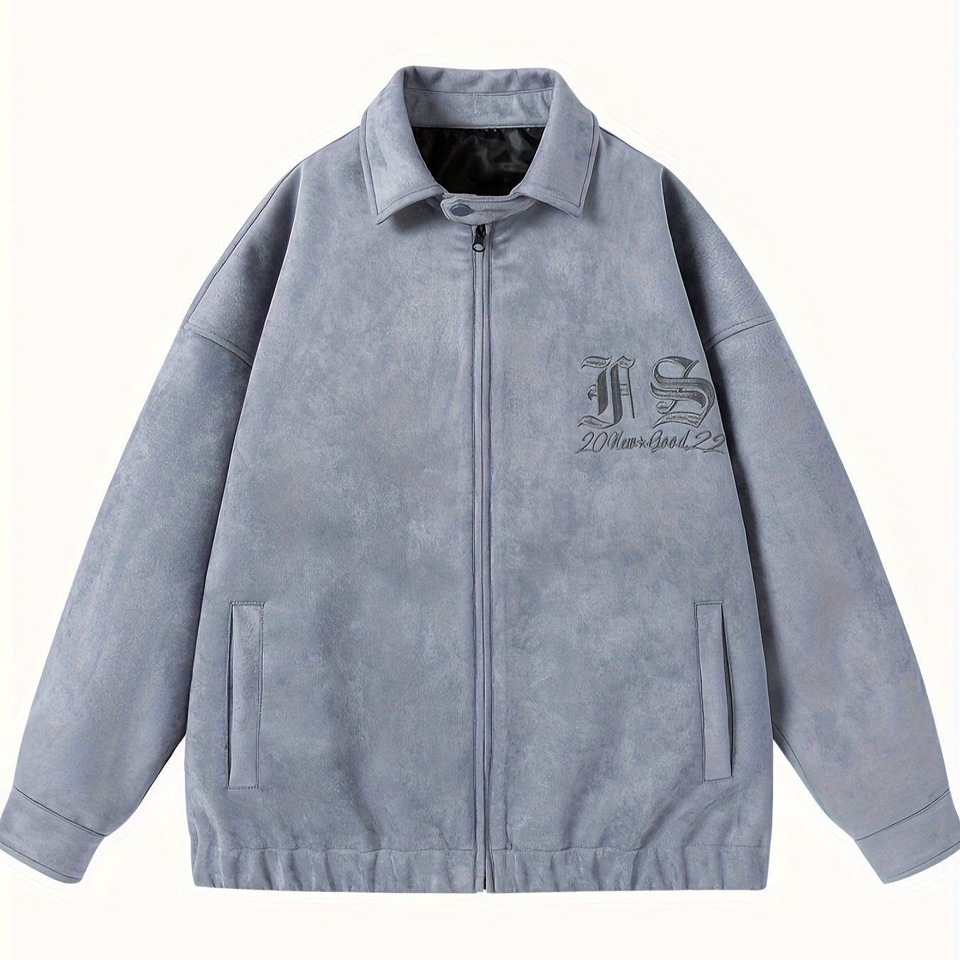 Suede Embroidered PU Leather Jacket