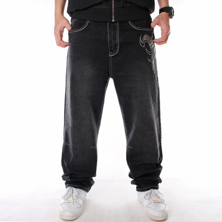 Embroidered Hip Hop Jeans