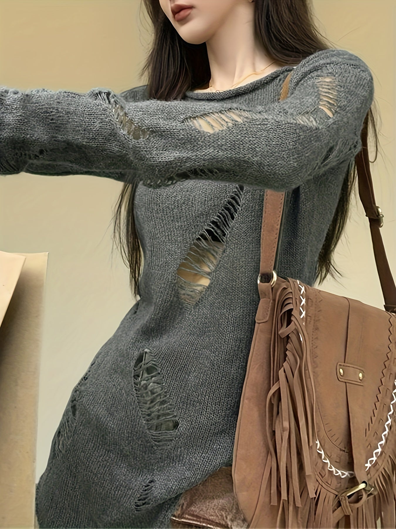 Ripped Knit Sweater