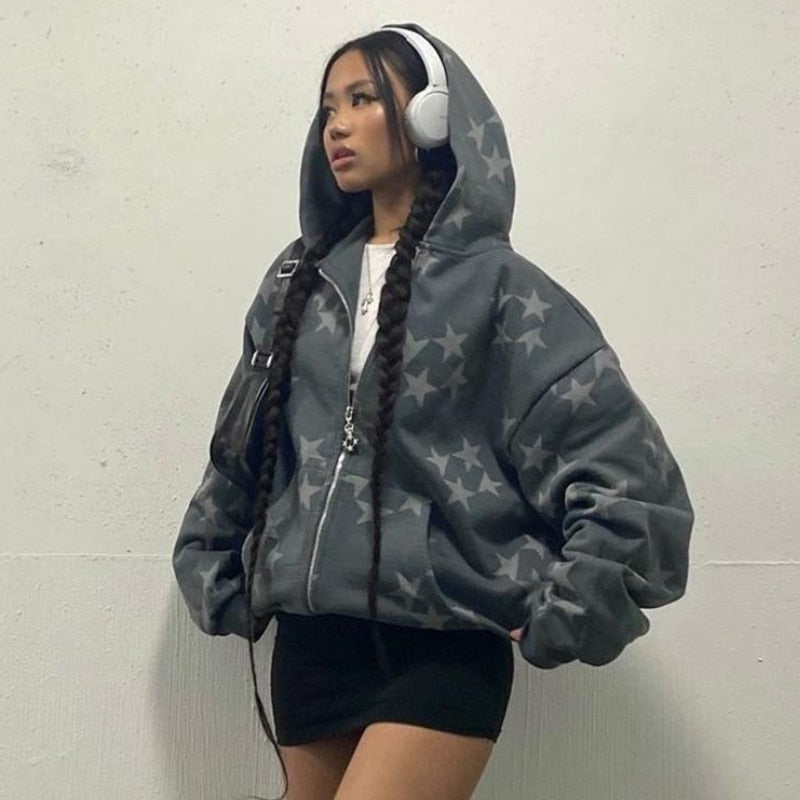 Star Graphic Hoodie, Y2K - Tisso Clothing