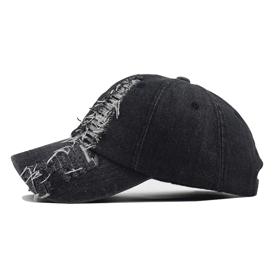Embroidered Denim Cap