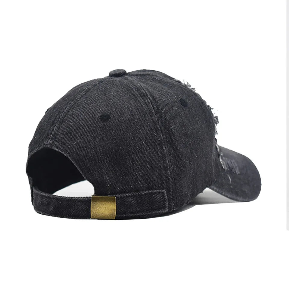 Embroidered Denim Cap