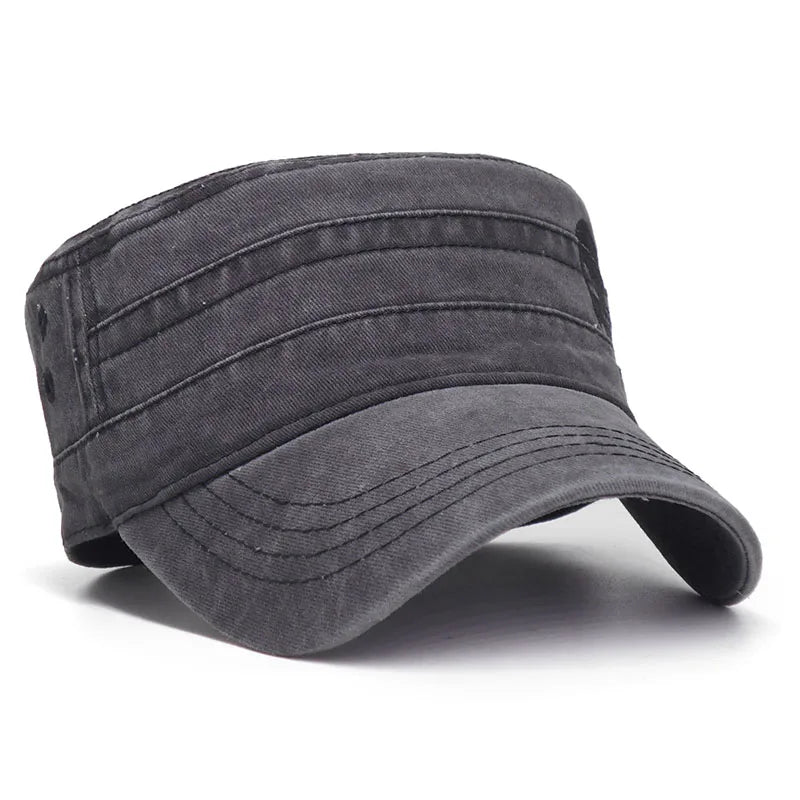 Washed Denim Patchwork Cap