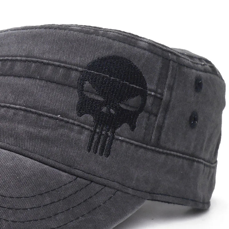 Washed Denim Patchwork Cap