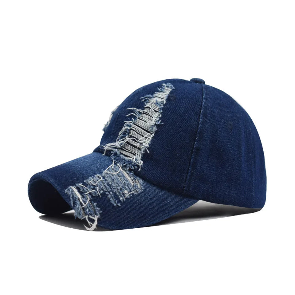 Embroidered Denim Cap