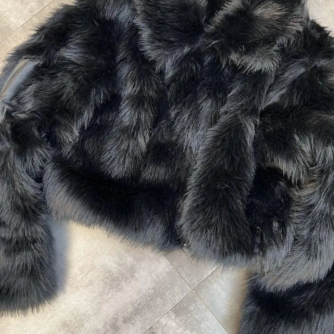 Patchwork PU Fur Jacket