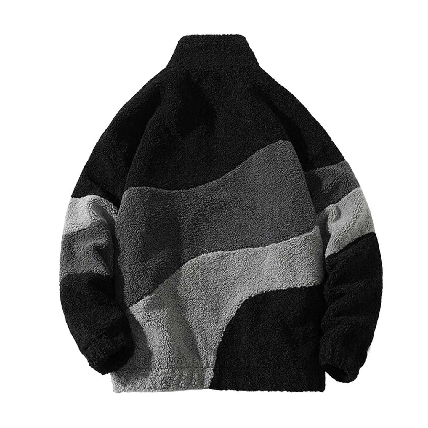 Warm Colour Block Fleece Jacket