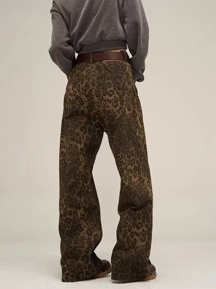 Animal Print Baggy Jeans