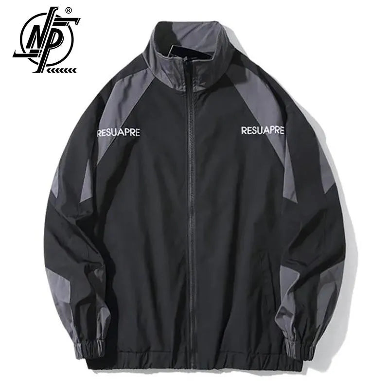 Embroidery Patchwork Windbreaker