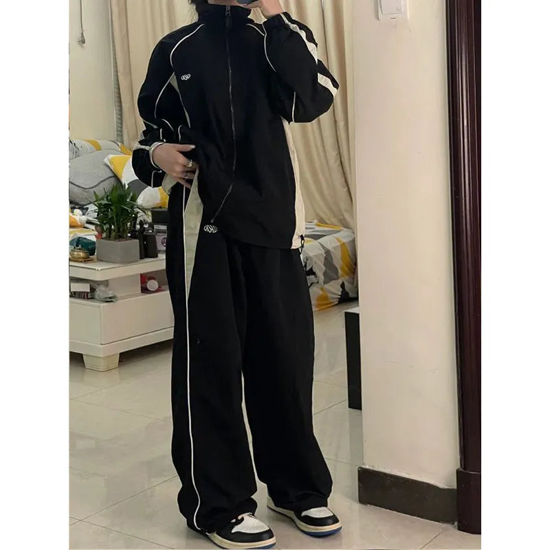 Retro Solid Colour Loose Pants