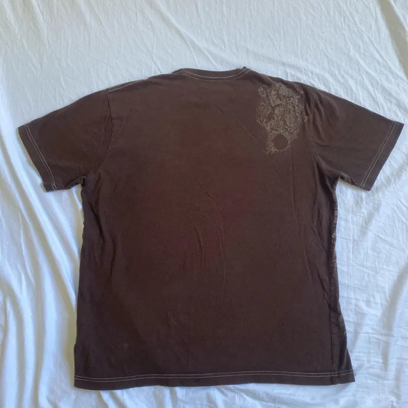00s Retro Graphic Brown Tee
