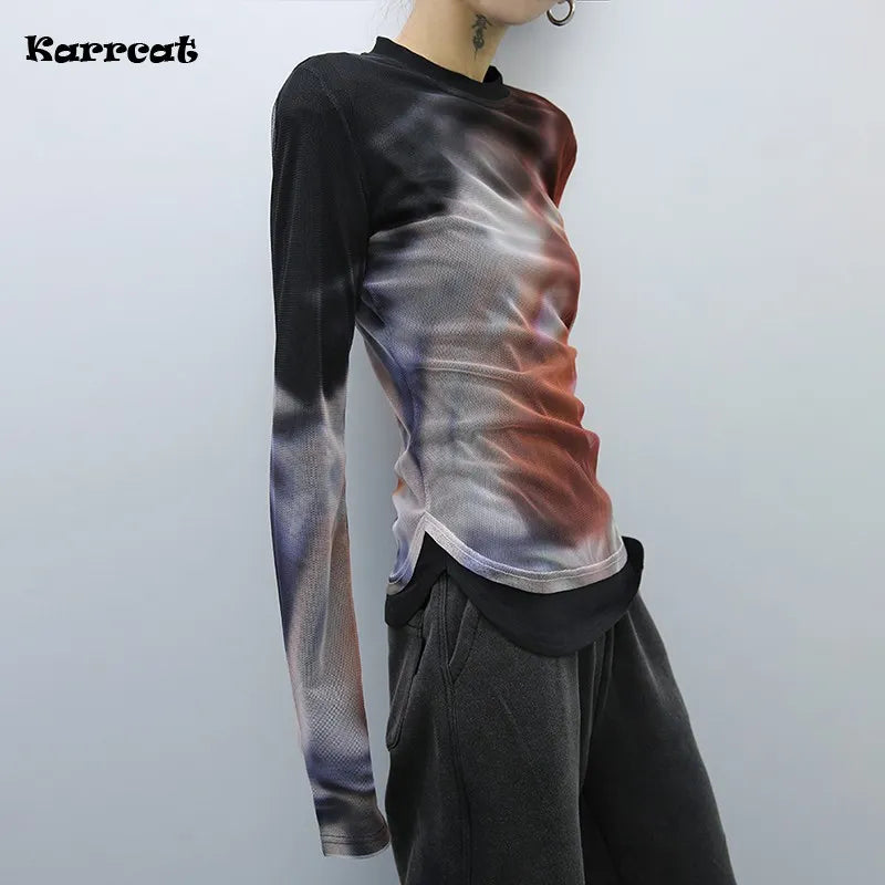 Cyber Mesh Long Sleeve Top
