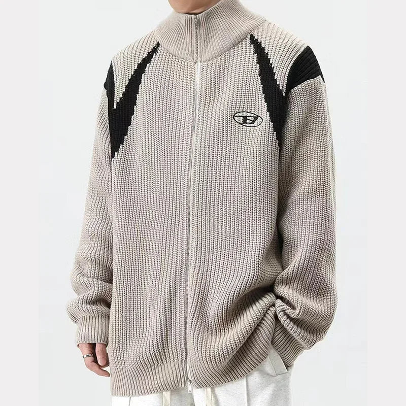 Retro Zip Up Cardigan Knit