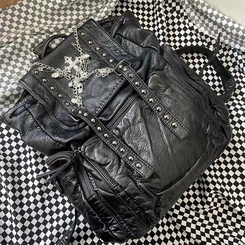 Grunge PU Leather Backpack/Bag