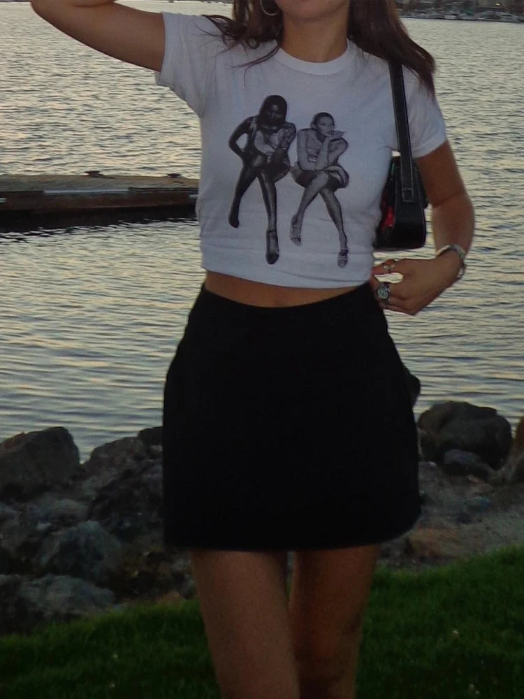 Aesthetic Graphic Cropped Top