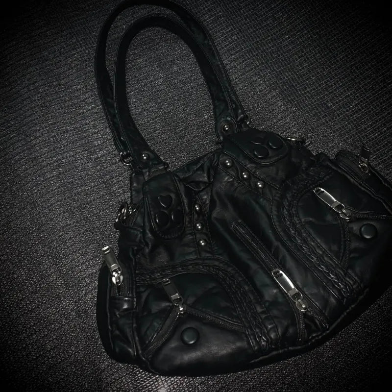 Leather Vintage Midi Tote Bag