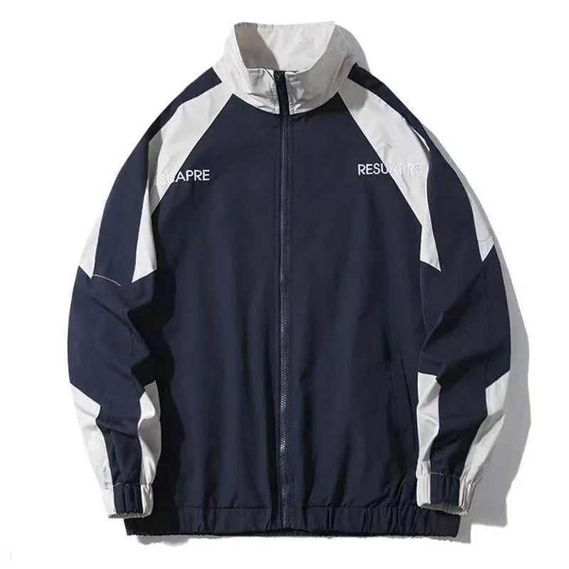 Embroidery Patchwork Windbreaker