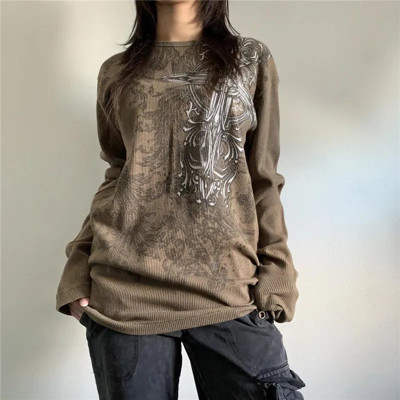 00s Grunge Print Longsleeve Tee