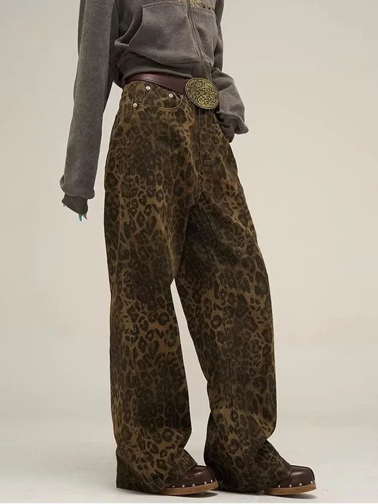 Animal Print Baggy Jeans