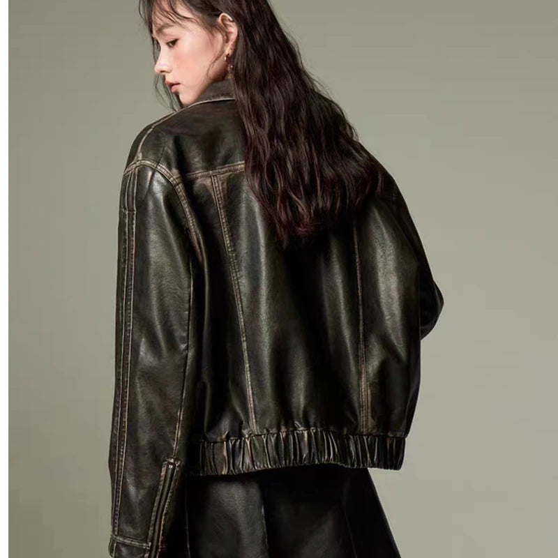 Coquette Bow Faux Leather Jacket