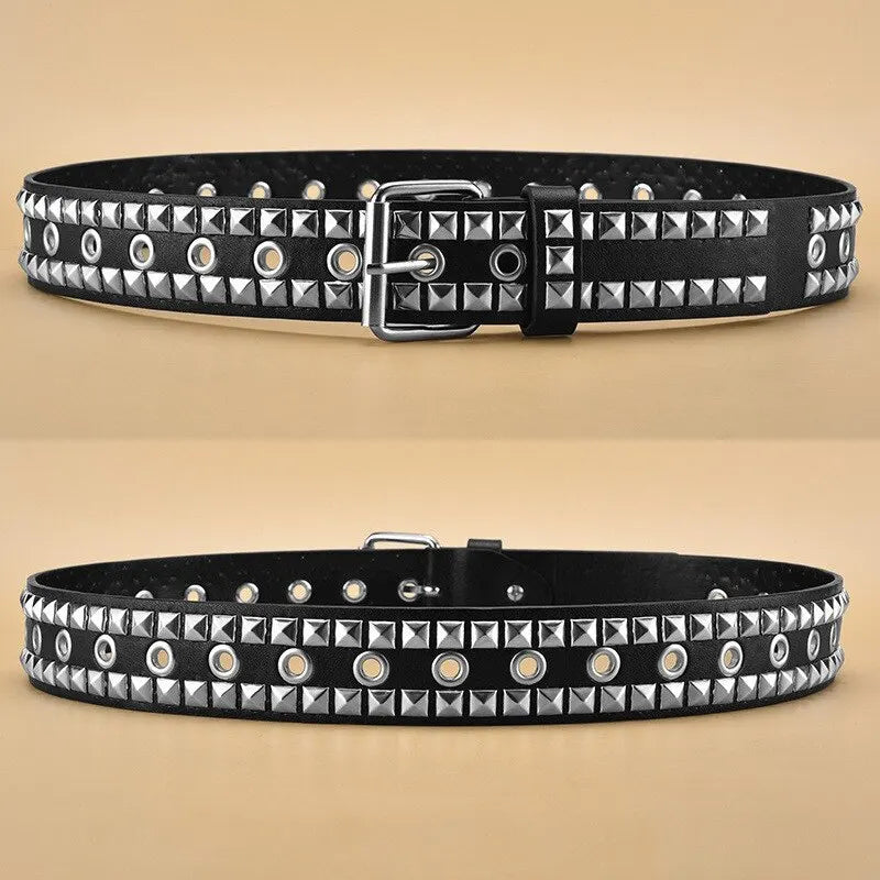 Metal Pyramid PU Leather Belt