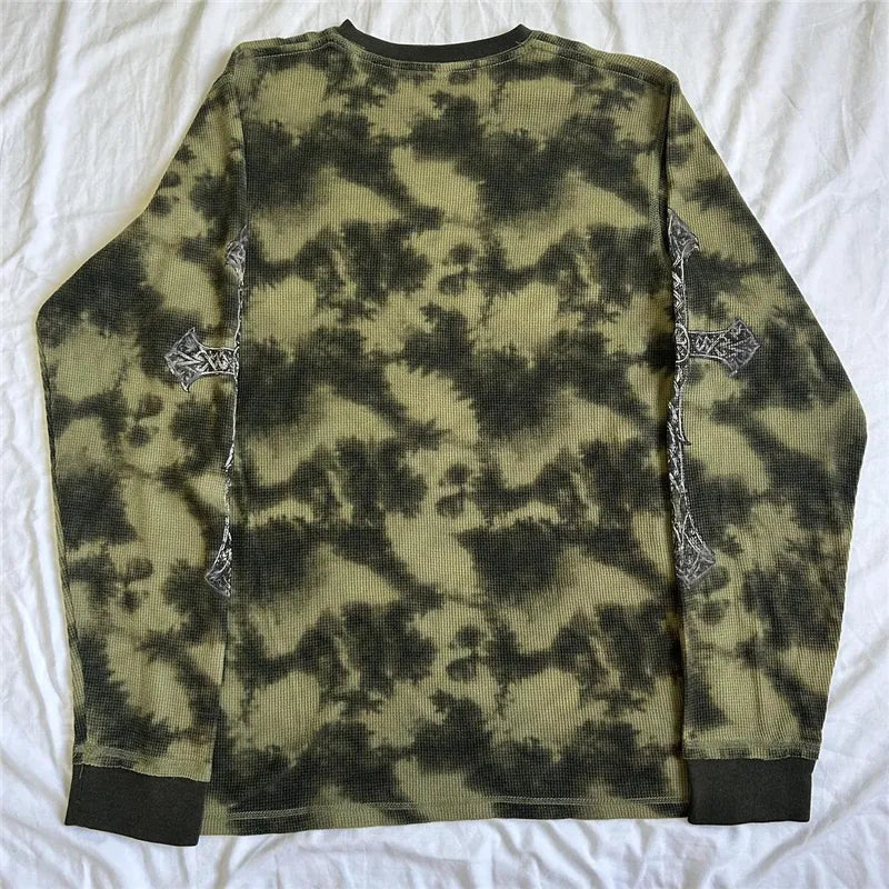 Grunge Longsleeve Army Print Tee