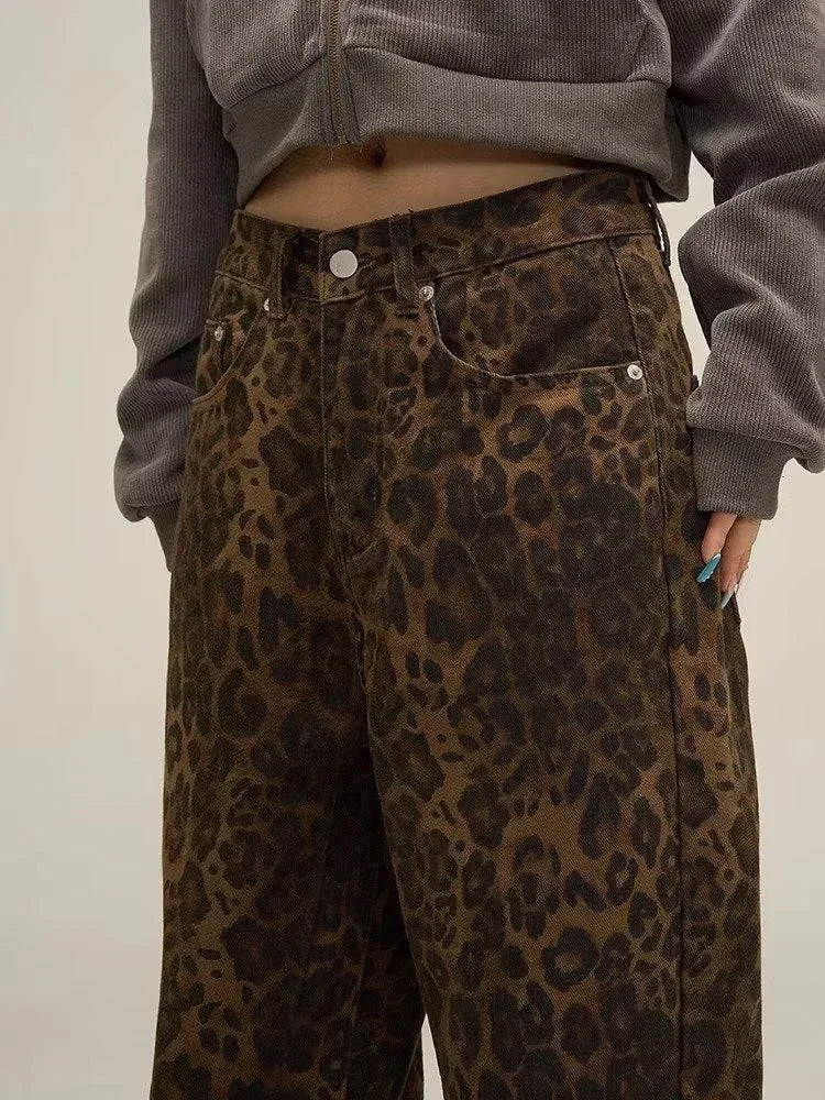 Animal Print Baggy Jeans