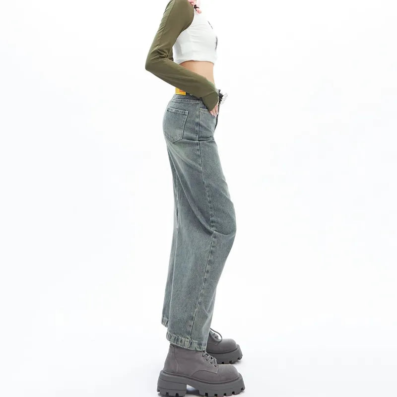 Retro Maxi Washed Denim Skirt
