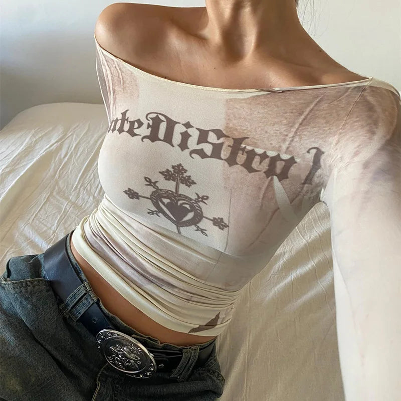 Letter Print Longsleeve Top