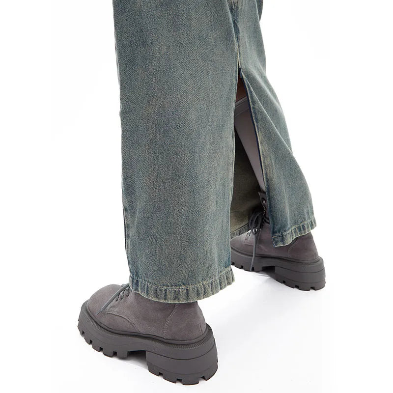Retro Maxi Washed Denim Skirt